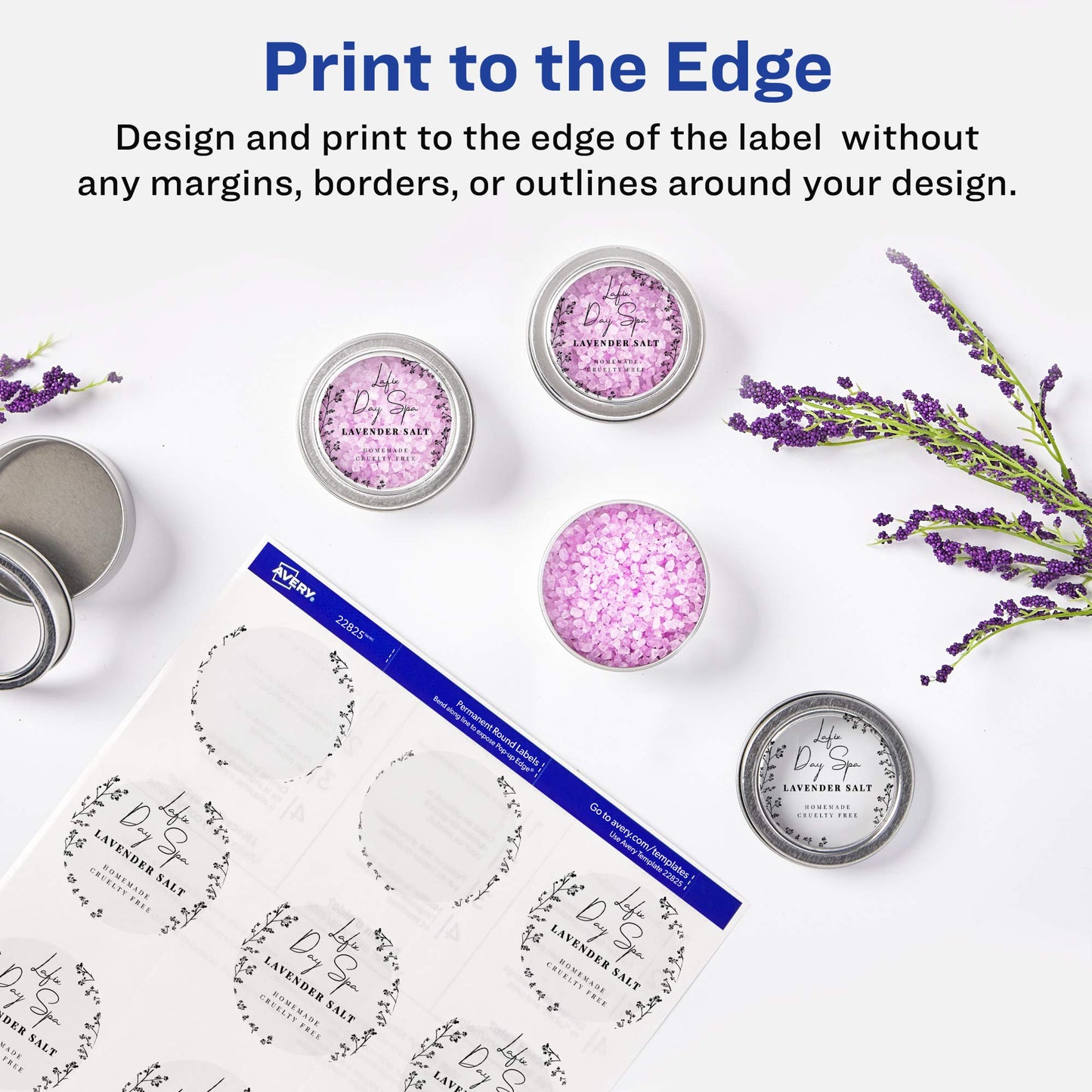 Avery Printable Round Labels with Sure Feed, 2" Diameter, Glossy Clear, 120 Customizable Labels (22825)