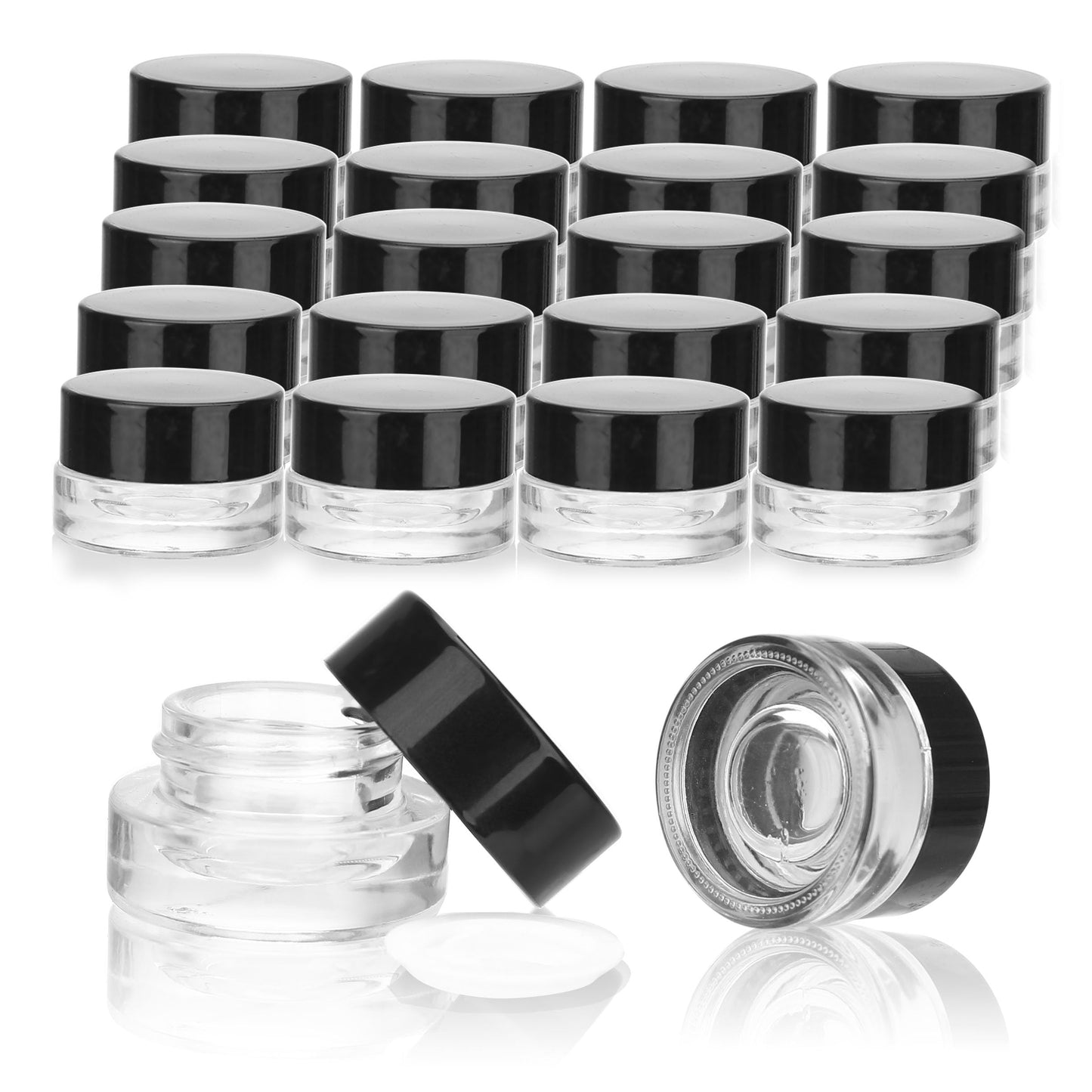 COSIDEA 20 pcs Empty 3G 0.1oz Clear glass jar mini size eye cream jars pot for refill DIY cosmetics ointment