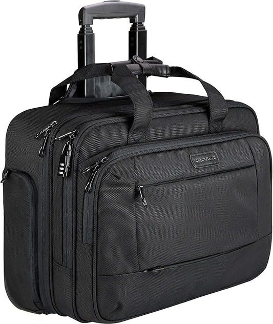 KROSER Rolling Laptop Bag for Men Women, Rolling Laptop Wheeled Briefcase for Business Fits Up to 17.3 Inch Laptop, Water-Repellent Wheeled Computer Bag Roller Case with RFID Pockets for Travel
