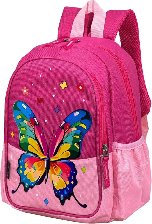 11 inch Kids Small Toddler Preschool Travel Backpack Cool Cute Cartoon Waterproof Daypack（Butterfly Pink）