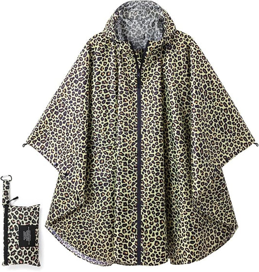Fashion Hooded Rain Poncho Waterproof Raincoat Jacket with pocket for Women/Men/Adult