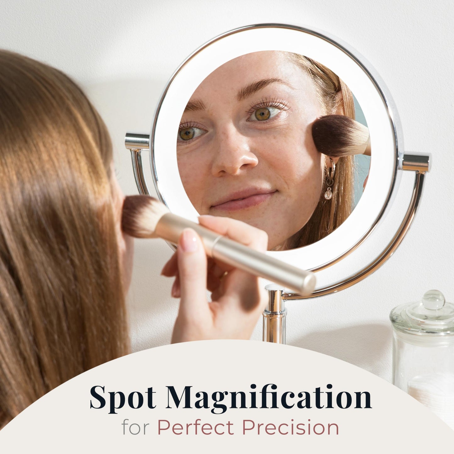 Zadro Laguna 11" Makeup Mirror with Lights and Magnification LED Lighted Makeup Mirror with Magnification 5X/1X