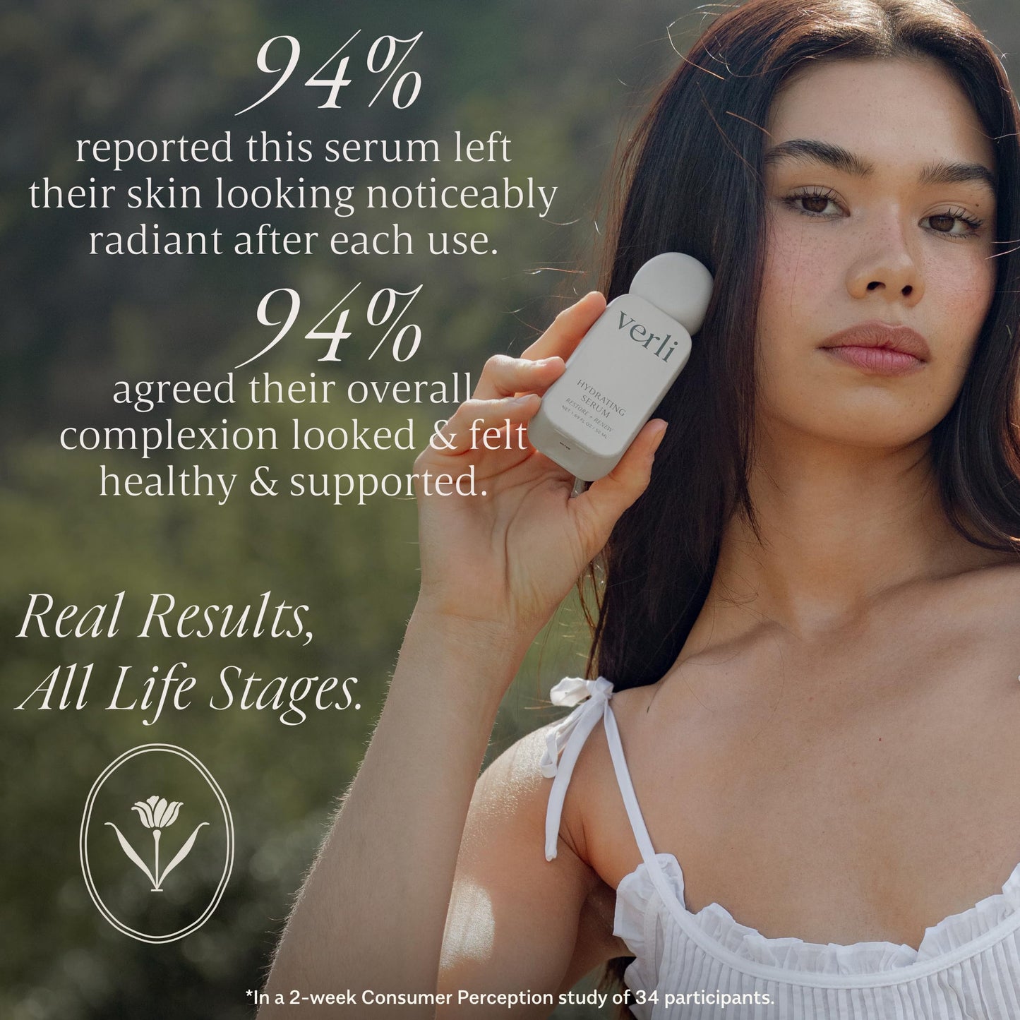 Verli Hydrating Face Serum with Snow Mushroom & Beta-Glucan | Moisturizing Botanical Skincare for Skin Barrier Repair & Plumping | Clean Daily Face Serum | Hyaluronic Acid Alternative, 1.69 fl oz