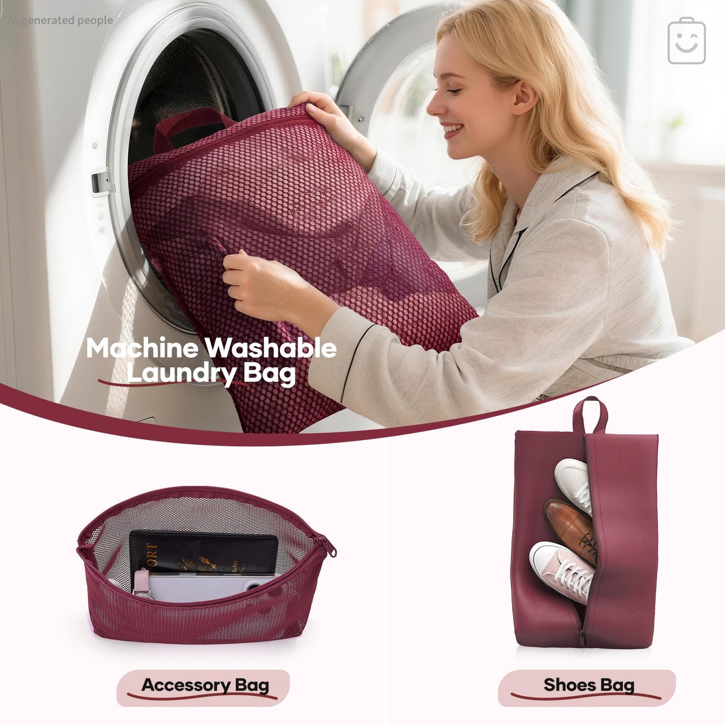 Veken 9/11 Set Compression Packing Cubes for Travel Essentials,Compressible Expandable Large Luggage Suitcase Organizer Bags for Clothing,Space Saver Bags with Over 1000 pcs of Mesh Holes(Wine Red)