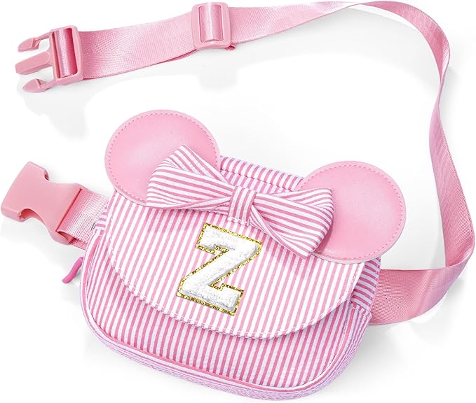 Gifts for Kids, Small Pink Belt Bag for Girls Initial Fanny Pack Crossbody Bags for Women 8 9 10 11 12 15 Year Old Girl Birthday Gift Ideas Wife Girlfriend Teacher Grandma Gifts (Pink Z)