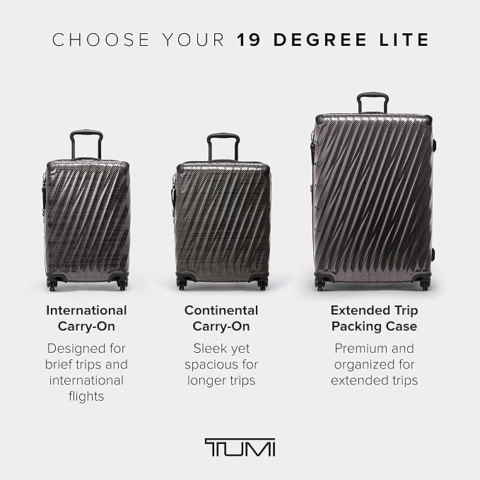 TUMI - 19 Degree Lite 4 Wheel Luggage - Lightweight and Highly Durable, Modern Contour, Hard Shell Men's and Women's Suitcase - 21.75" International Carry-On, Titanium Grey