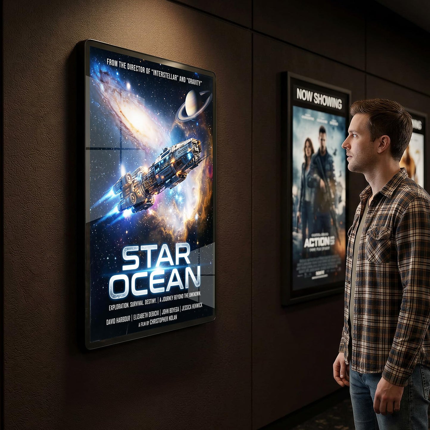 LYAYAN LED Backlit Light Box Frame for Movie Posters, 16 x 24 in, Black