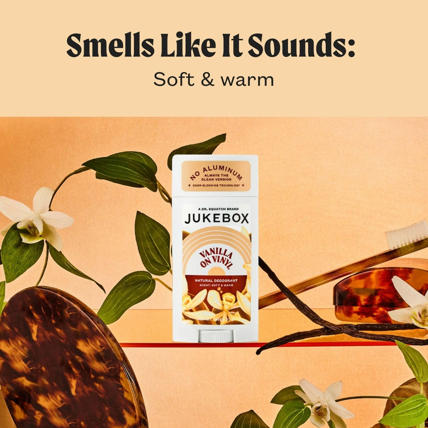 Jukebox Natural Deodorant for Women–Vanilla on Vinyl-Aluminum-Free, No Baking Soda, No Harsh Chemicals, Odor Blocking Technology, Vanilla Bean, Ylang Ylang, Amber-a Dr. Squatch Brand-2.65oz, 2 Pack