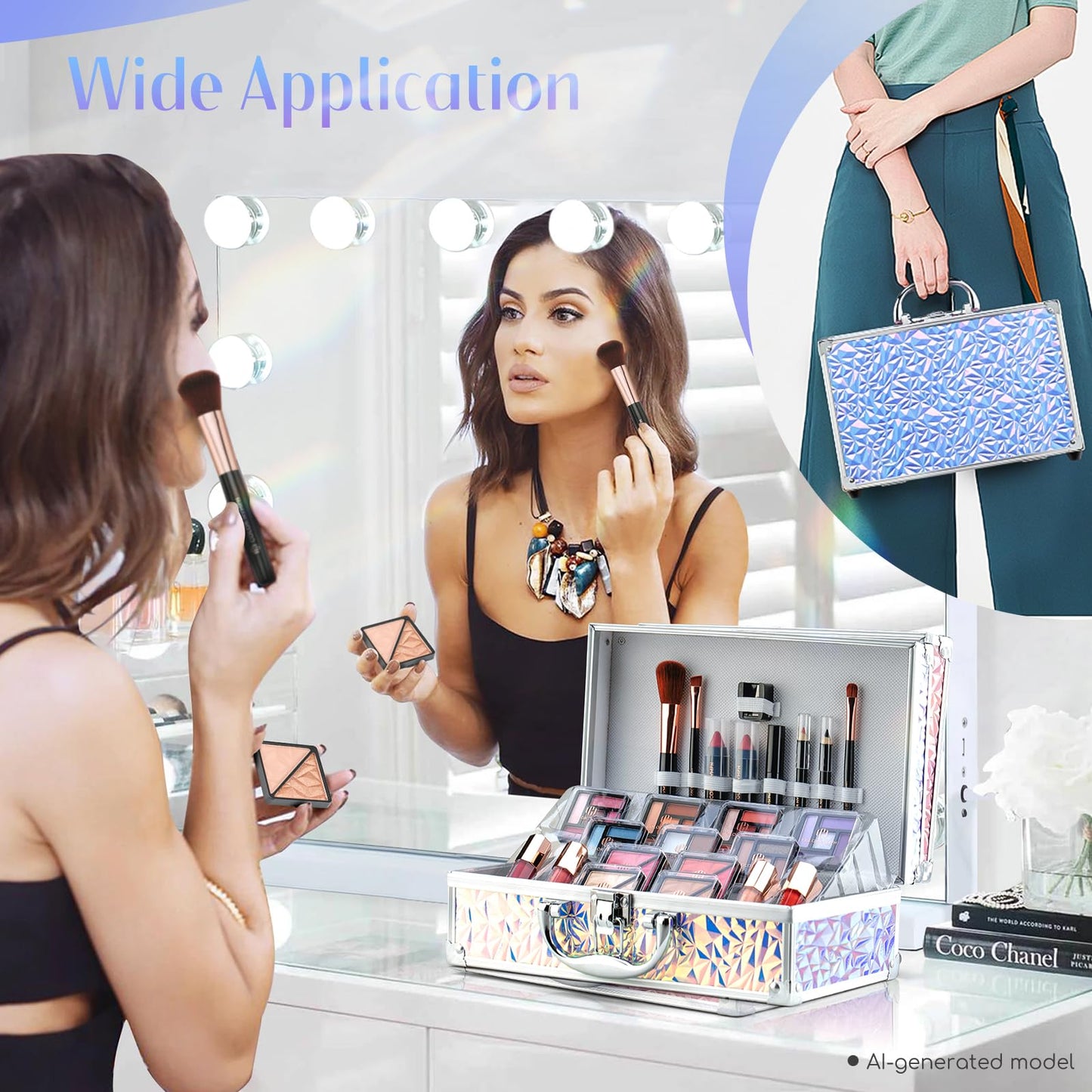 Color Nymph Makeup Kit For Women, Girls Makeup Set For Teens Professional Make Up Kits With Travel Case Full Cosmetics Kit w/ 35 Colors Eyeshadows Lipstick Blush Brushes Lipgloss Mascara