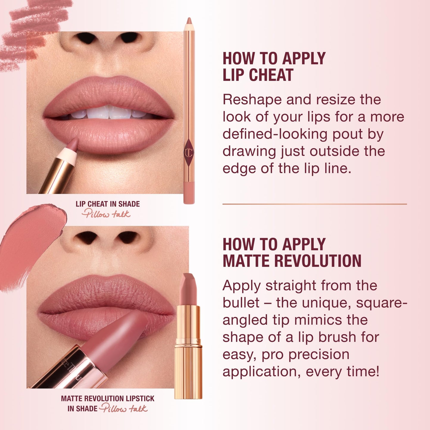 Charlotte Tilbury Lip Cheat Lip Liner Pencil - Creamy Fuller-Looking Lip Pencil with Jojoba Oil & Hyaluronic Acid - Waterproof, Smudge-Proof & Transfer-Proof - 6H Wear - Iconic Nude