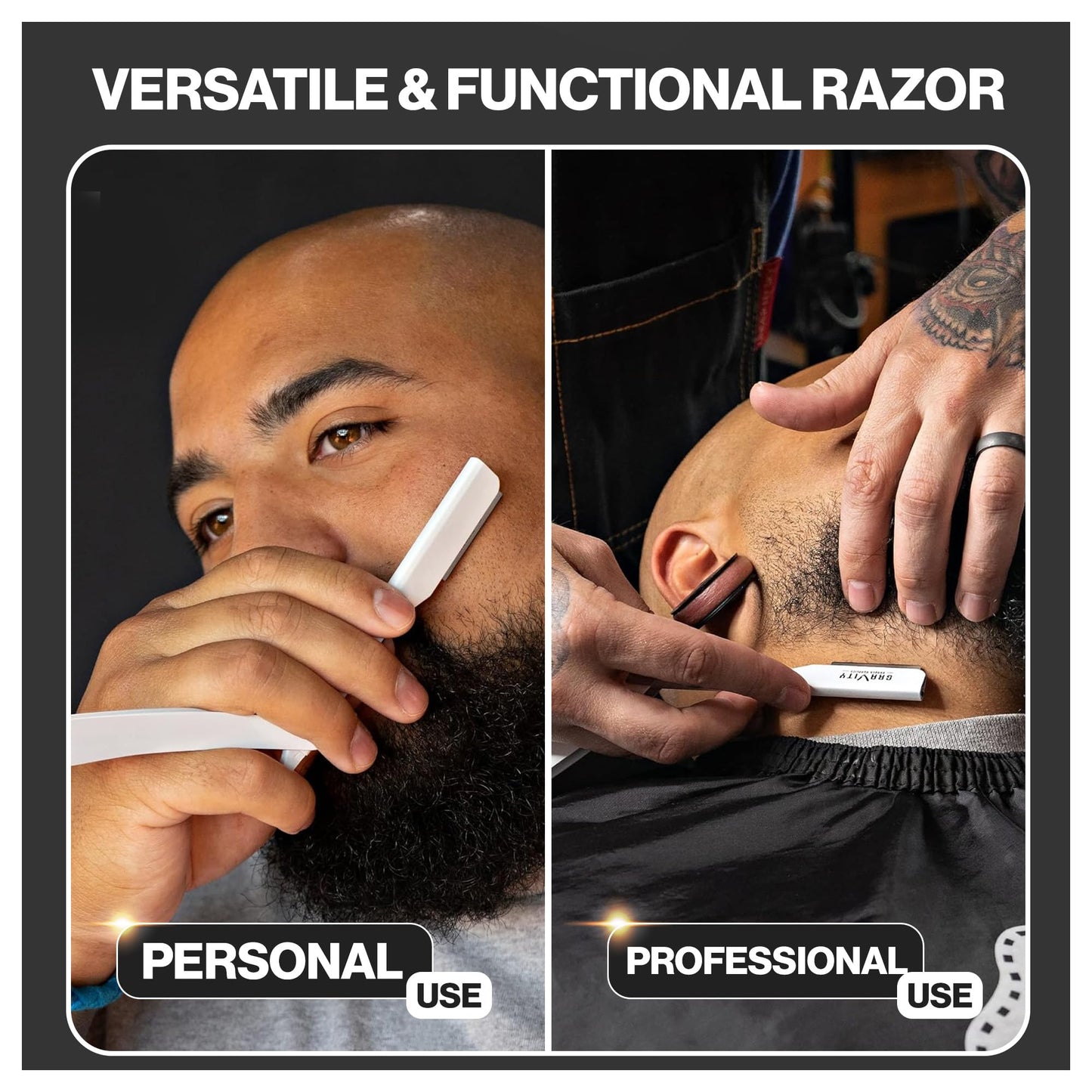Gravity Razors Professional Straight Razor - Ultra Exposed Straight Razor Kit with 10 Gravity Premium Blades, 2mm Exposed (Apollo13)