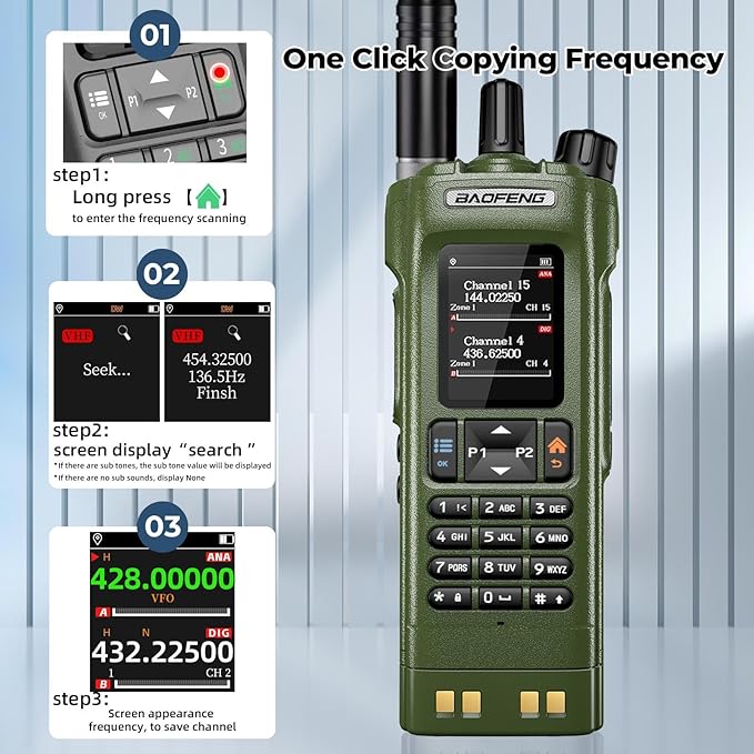 BAOFENG DM32 DM-32UV DMR Radio | Walkie Talkies Long Range | Digital Two-Way Radio | 10W High Power Ham Radio with GPS Positioning | Programming & Type-C Charging | 1PC (2500mAh Battery)