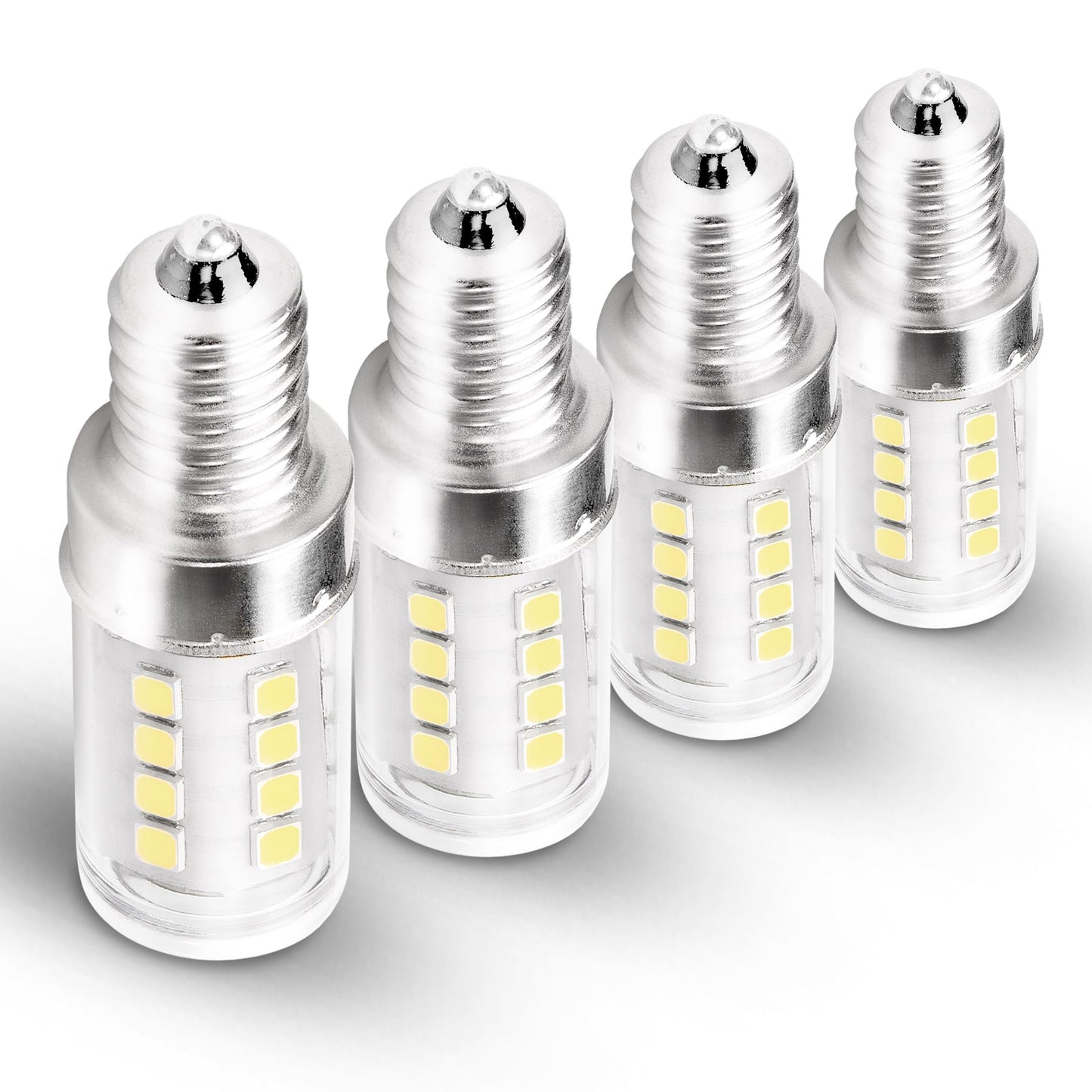 25 Watt Equivalent LED Decorative Candelabra Bulbs Daylight White 6000K 2 Watt 300lm E12 Small Base Idear for Ceiling Fan Chandelier Bathroom Vanity Mirror Light Dryer Drum Bulbs, Non-Dimmable, 4 Pack