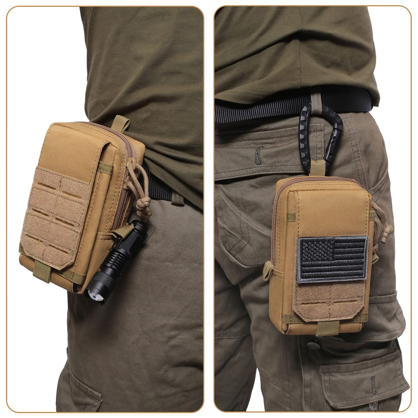 Tactical Molle EDC Pouch Cellphone Pouch Holder Utility Gadget Organizer Bag (Black)