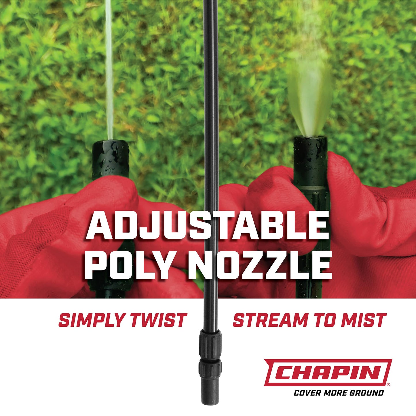 Chapin 20541 Pump Sprayer, 1‑Gallon, Foaming, Lawn & Garden, Translucent Poly Tank, Adjustable Nozzles, Anti‑Clog Filter, 12" Wand & 34" Reinforced Hose for Weed, Pest & Fertilizer Applications