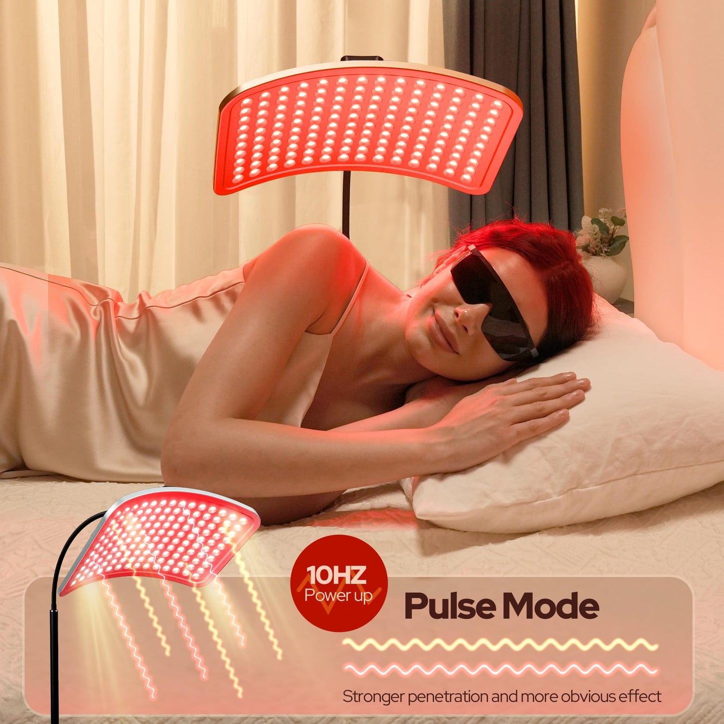 Red Light Therapy for Body and Face, 50w Infrared Red Light Therapy Device with Stable Stand,5 Energy Levels & 4 Modes Infrared Panel, 660nm and 850nm Redlight Lamp