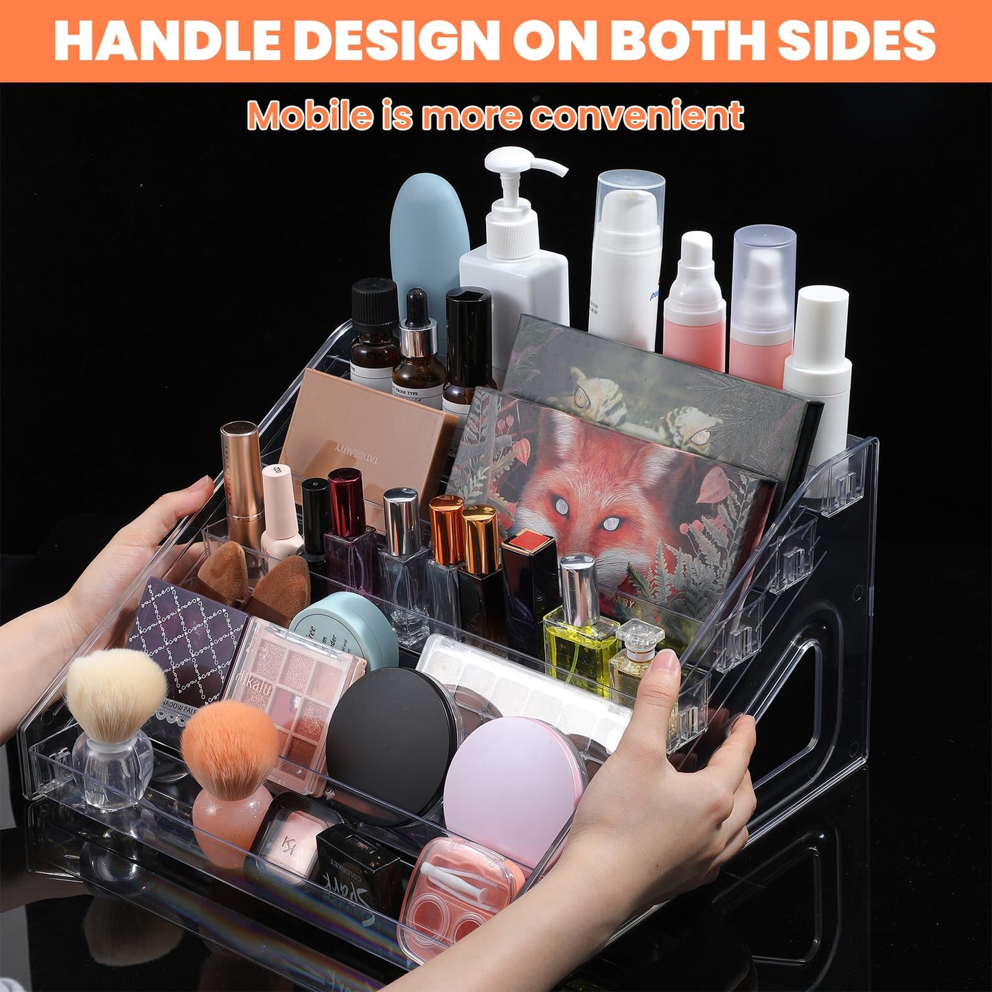 PercyEffie 2 Pack 7 Tier Oil Nail Polish Display Rack Sunglass Essential Nail Polish Organizers Acrylic Makeup Oils Ink Storage 84 Bottles Nails Polishs Large Capacity No Tool Needed Assembly Clear
