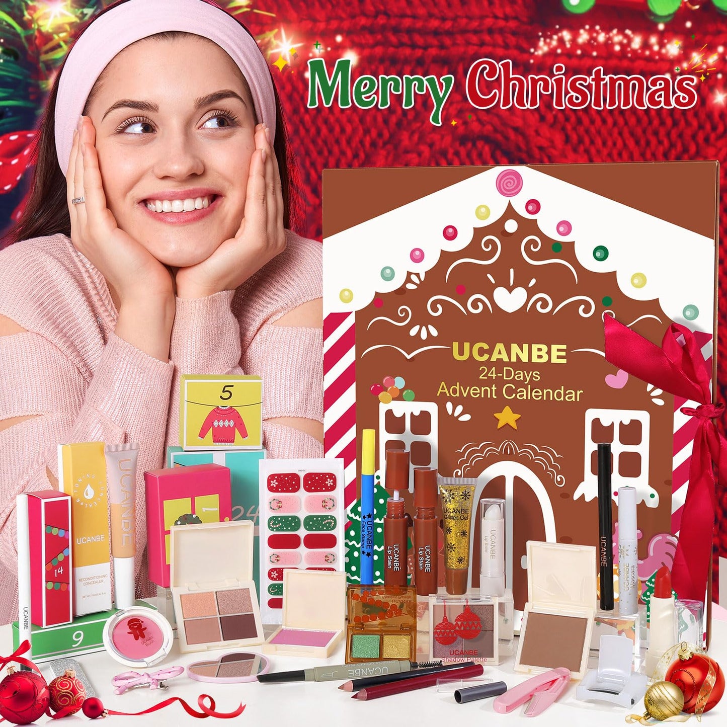 Makeup Advent Calendar 2026, 24 Days Christmas Gift Makeup Sets For Women, UCANBE 2026-2027 Xmas Countdown Calendar Full Makeup Kits Beauty Makeup & Cosmetic For Teens, Girls Gift
