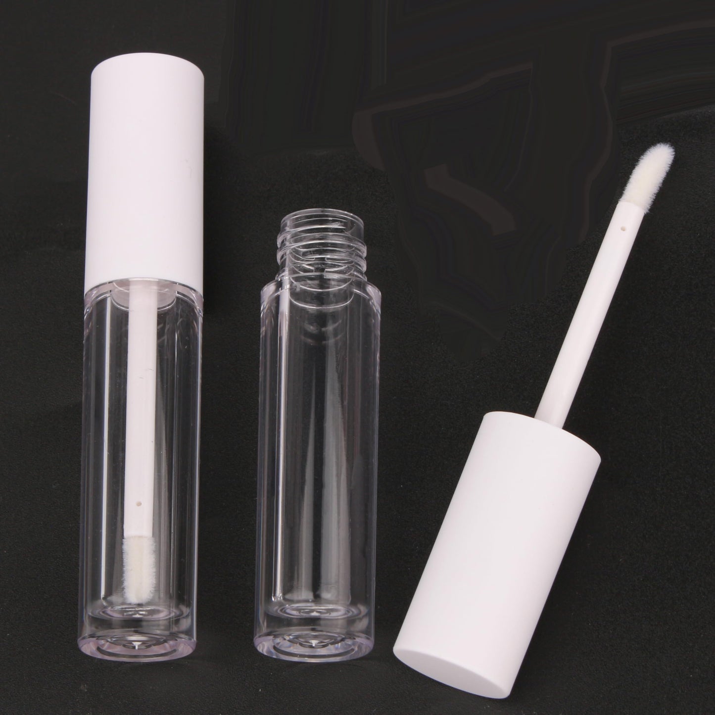 COSIDEA 26pcs 4ml Round empty lip gloss tubes bulk with wand white lipgloss bottle containers round