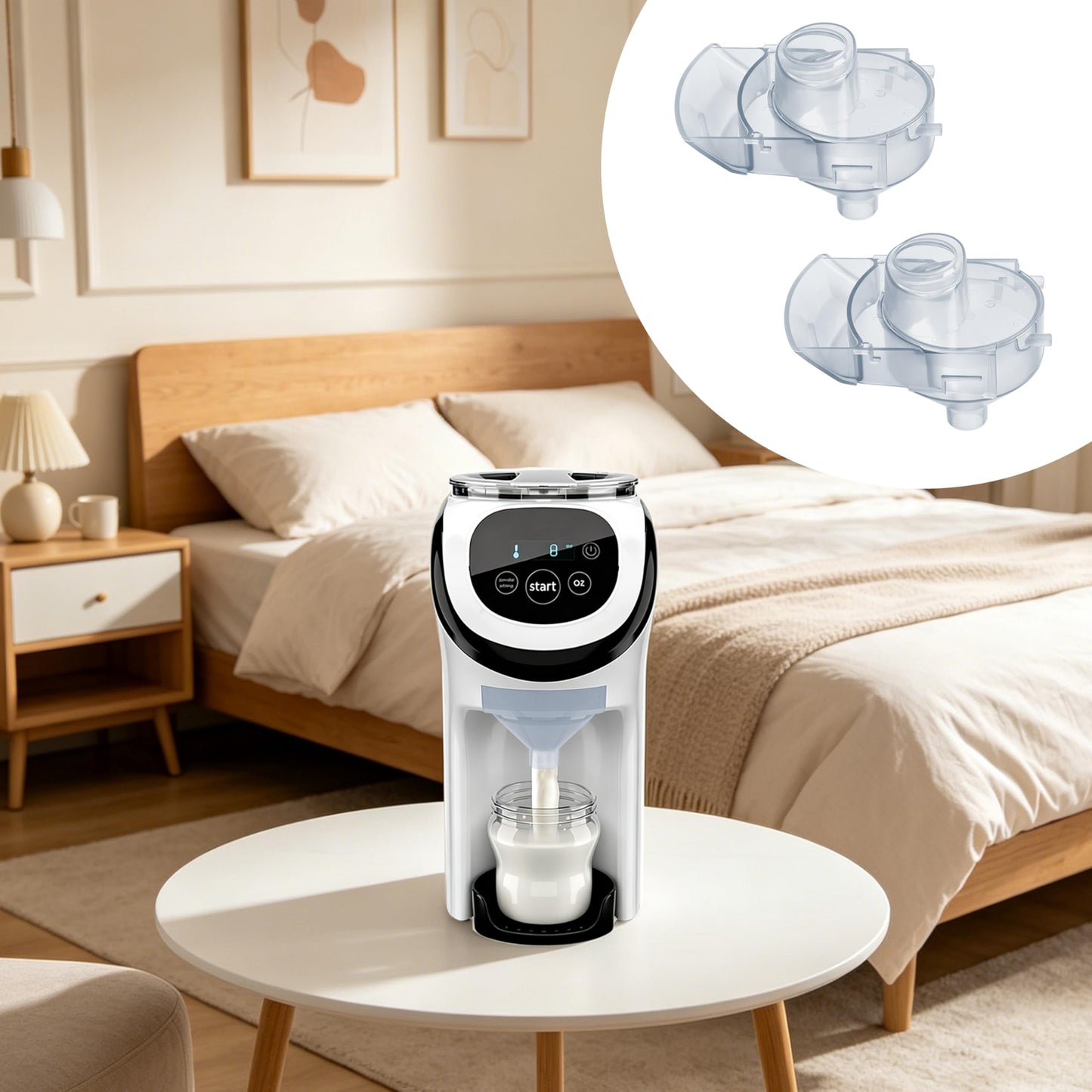 Funnel & Cover Replacement, for Baby Brezza Formula Pro Advanced & Pro Advanced WiFi, 2 Pack
