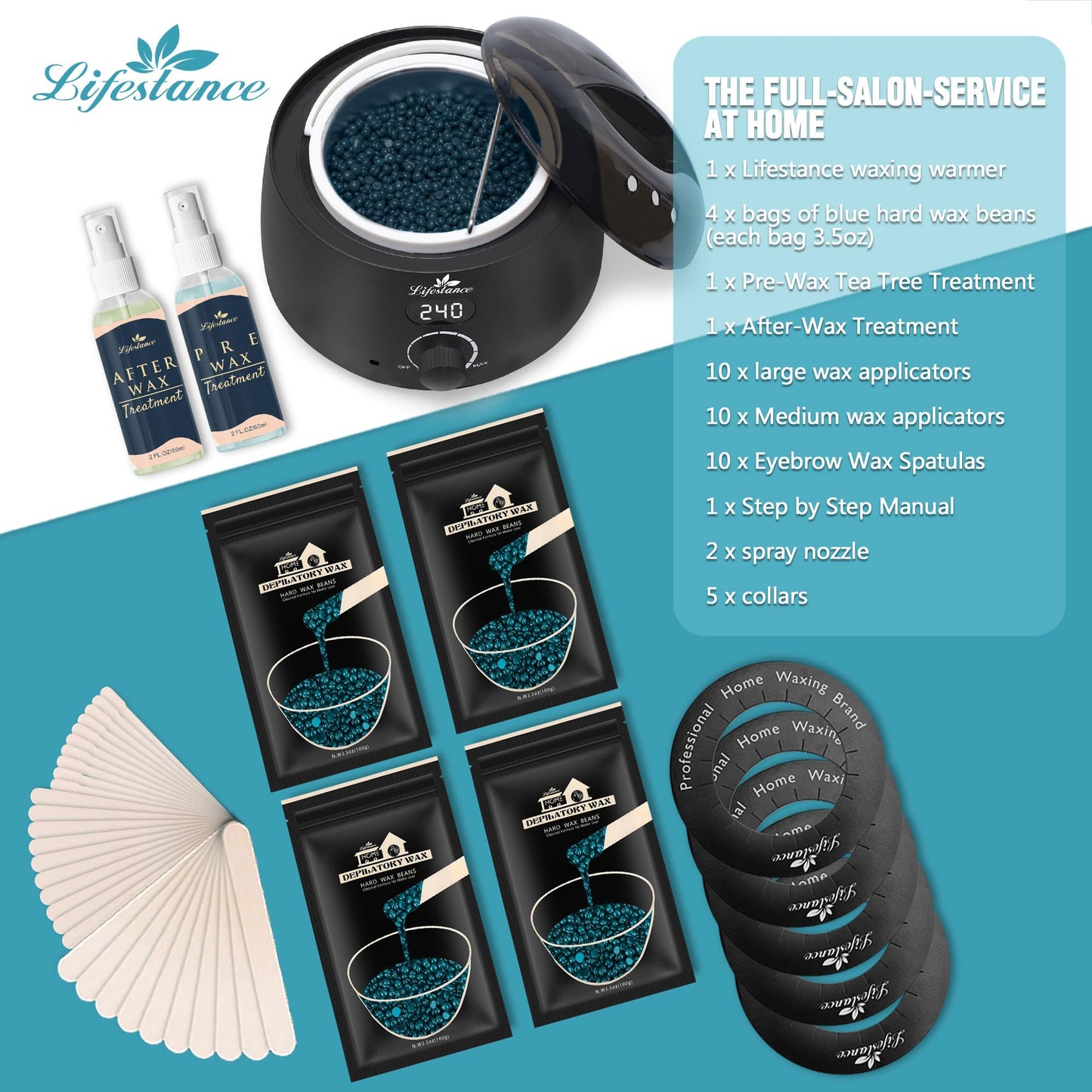 Lifestance Waxing Kit for Women & Men - L2 Digital Wax Pot Warmer