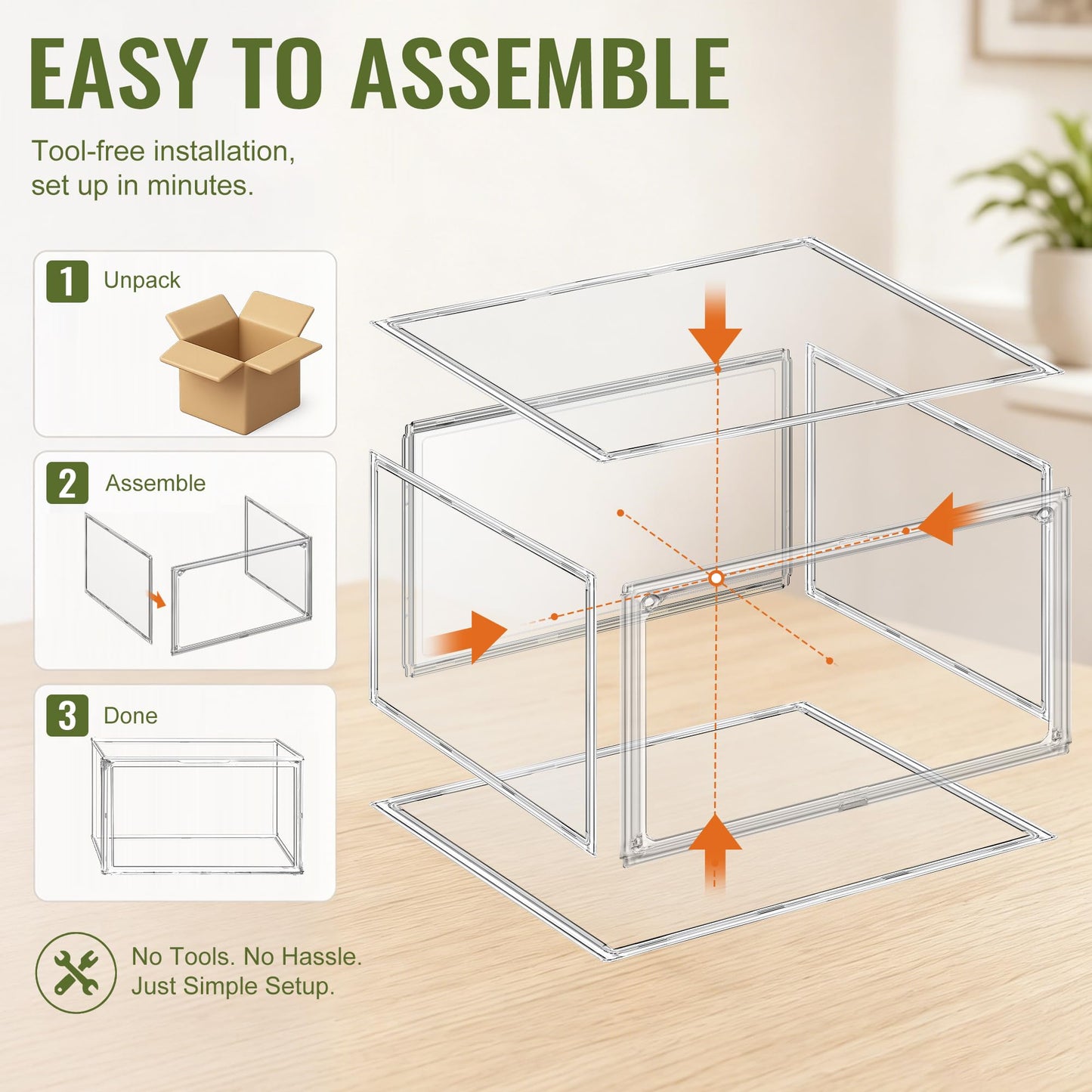DAYOOH Clear Acrylic Shoe Box Size 14, Stackable Everyday Footwear Storage