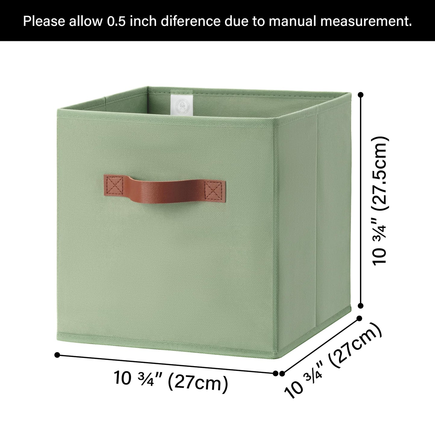 GRANNY SAYS 11 Inch Cube Storage Bins, Collapsible Fabric Storage Cubes with Handle, Closet Baskets for Organization, Storage Cubes for Shelves, Closet, Sage Green, 6-Pack