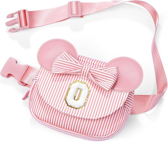 Daughter Gifts - Birthday Gifts for 3 4 5 6 7 8 9 10 11 12 13 Year Old Girls, Initial Fanny Pack Crossbody Bag Belt Bag Purse for Teen Girls Bean Pink O