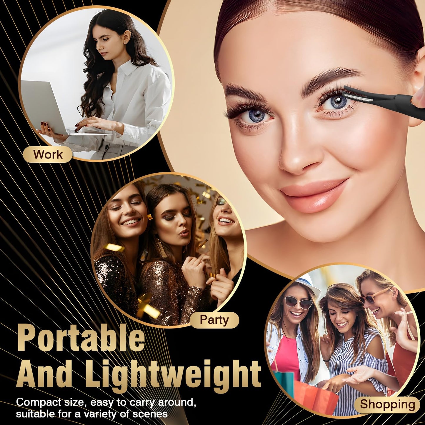 USB-Rechargeable Heated Eyelash Curler with LED Display - 3 Temp Settings, Mini Design, Safe Curling for Long-Lasting Natural Lashes