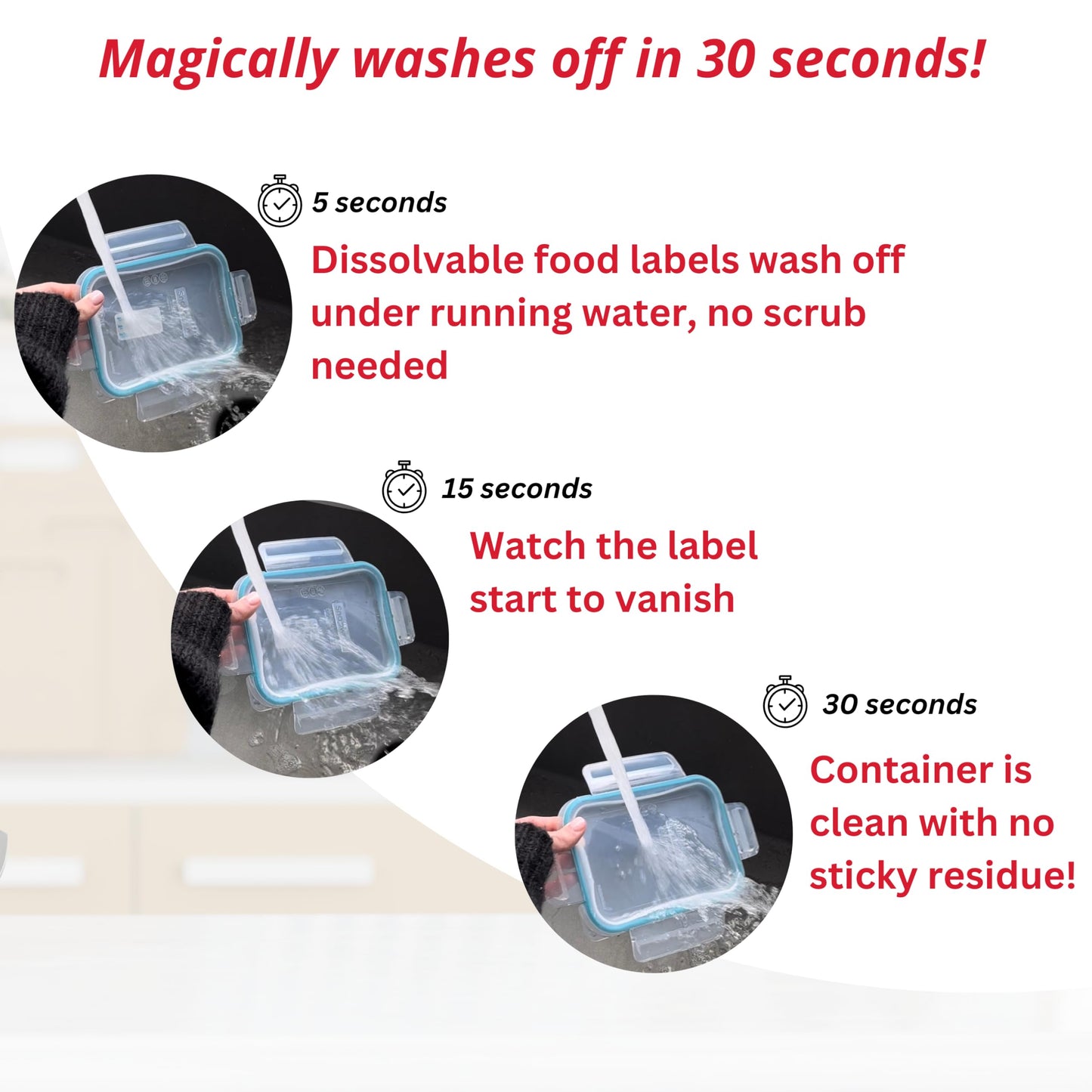 ATL Direct 2x1 Dissolvable Food Labels, 250 Label Stickers, Bottle Labels for Storage Bins, Sticker Labels for Food containers, (250, Blank)