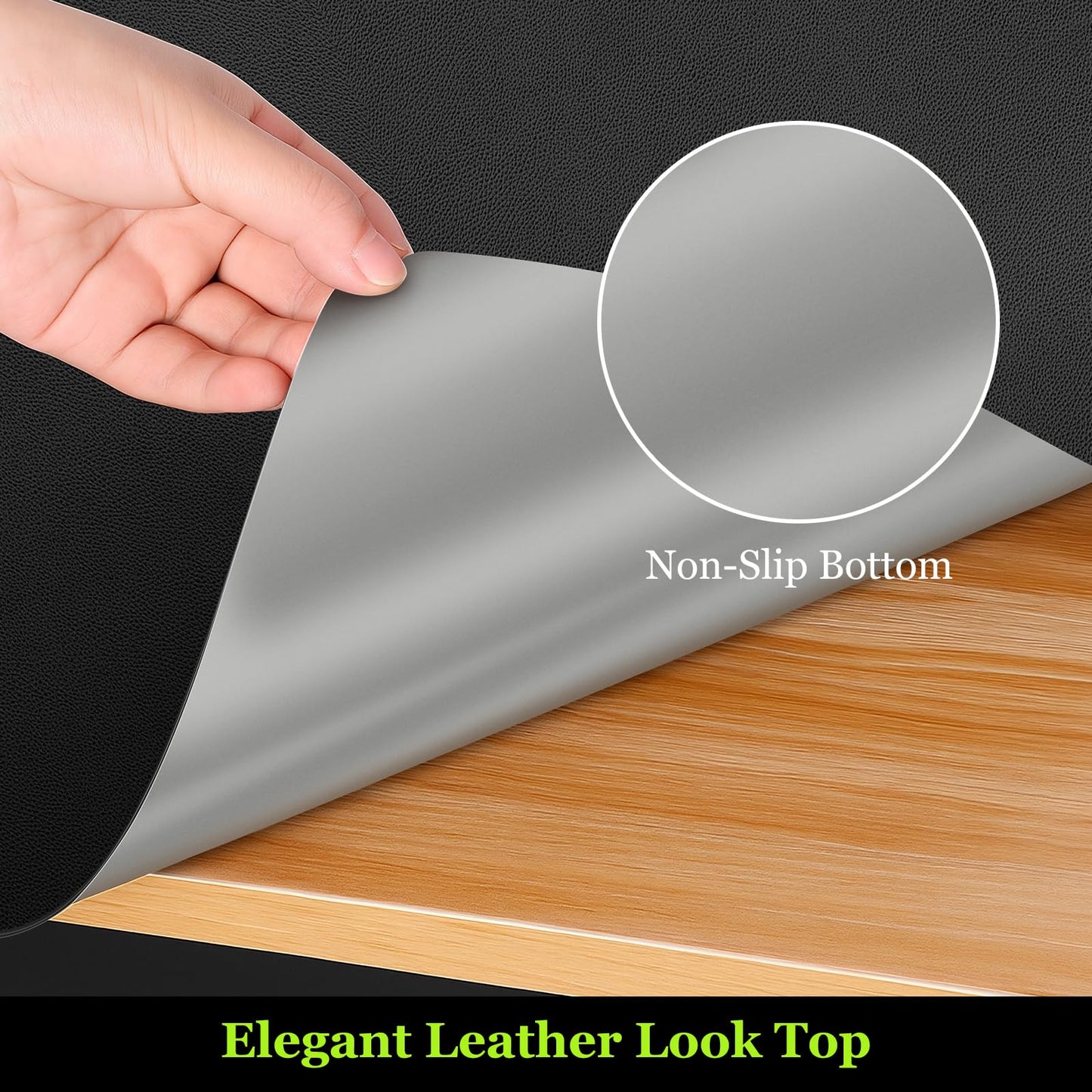 Warmstar Leather Table Cover 25 x48 Inch, 1.8MM Thick PVC Table Protector Waterproof, Desk Cover Protector Non-Slip Table Pad for Kitchen, Dresser, Gaming Desk,Dining Room Table