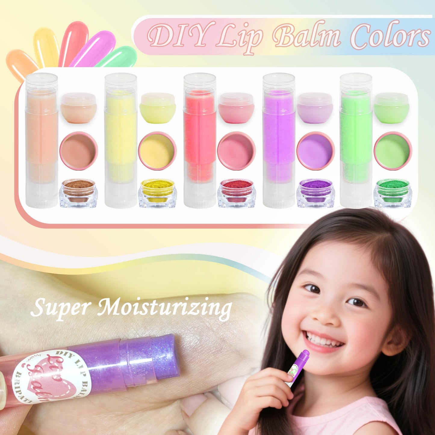 BRIPATI DIY Lip Balm Making Kit for Adults to Make Your Own Moisturizing Lip Balms Craft Kits with Natural Beeswax, Flavoring Oil, Empty Lip Balm Tubes Jars, Birthday Christmas Mother’s Day Gift