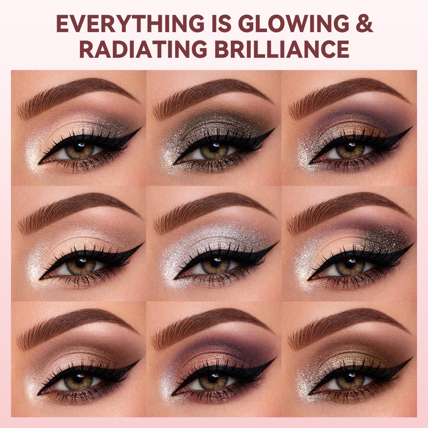UCANBE Baked Eyeshadow Palette Set, Matte & Shimmer Metallic Eye shadow, High Pigment Makeup Palette, Soft Blendable & Long-Lasting,Velvety Texture (02 Matte & Shimmer)