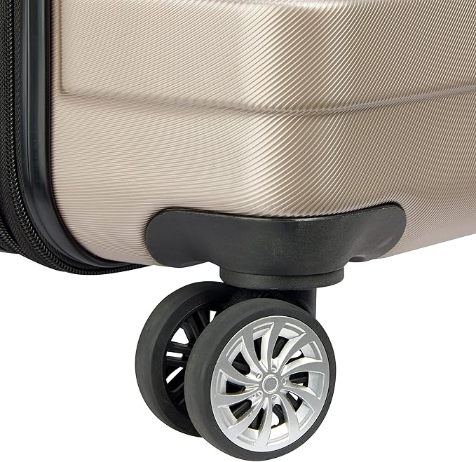 DELSEY PARIS Margot Hardside Luggage, Dual Wheel Spinners for Smooth Travel, Expandable with Spacious & Organizable compartments, Men and Women, Gold, Carry-On 20-Inch