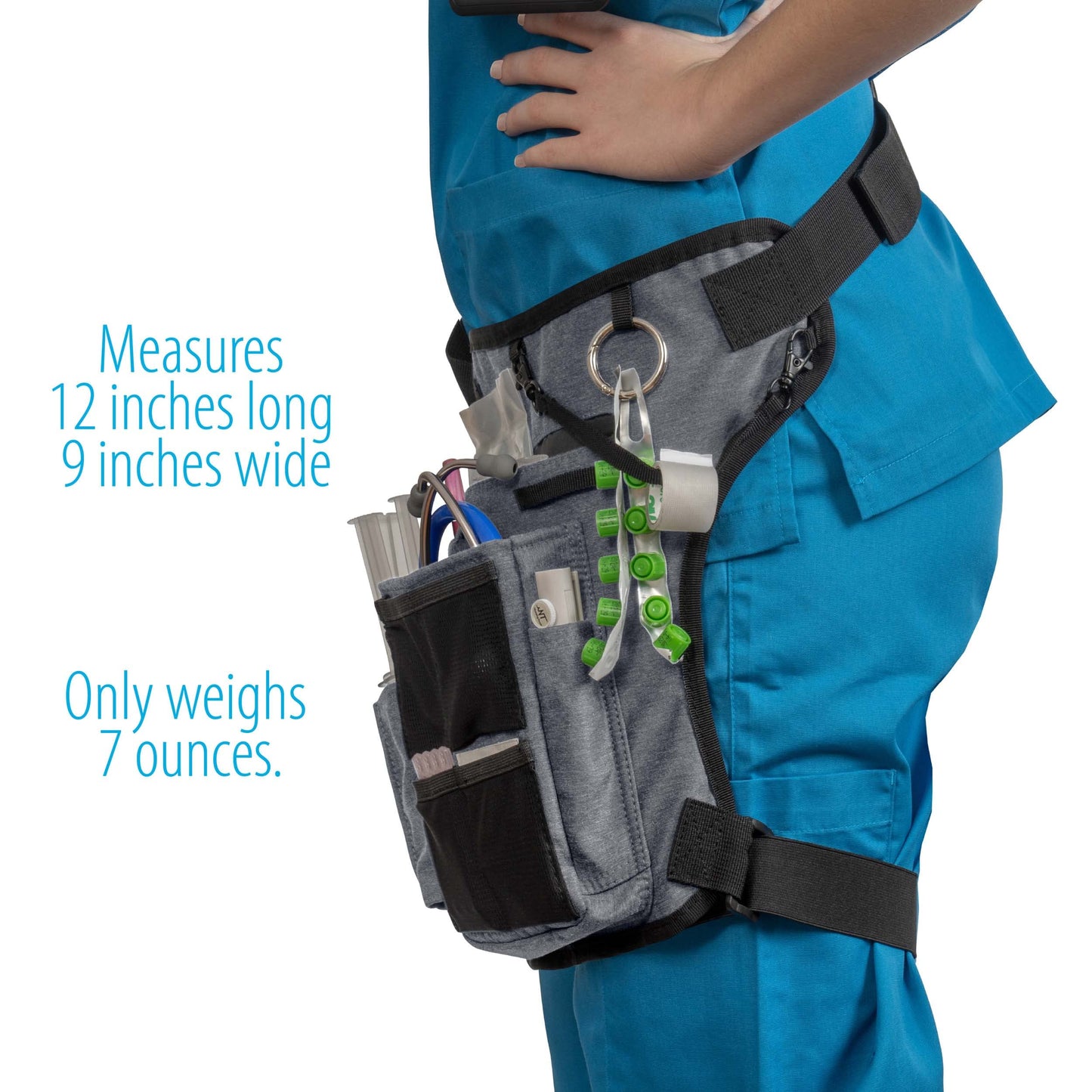 Nursing Tools Nursing Fanny Pack Organizer with Leg Strap – Medical Waist Bag with Scissor, Tape & Stethoscope Holders – Nurse Utility Belt for Work & Clinical Use (Seal Grey)
