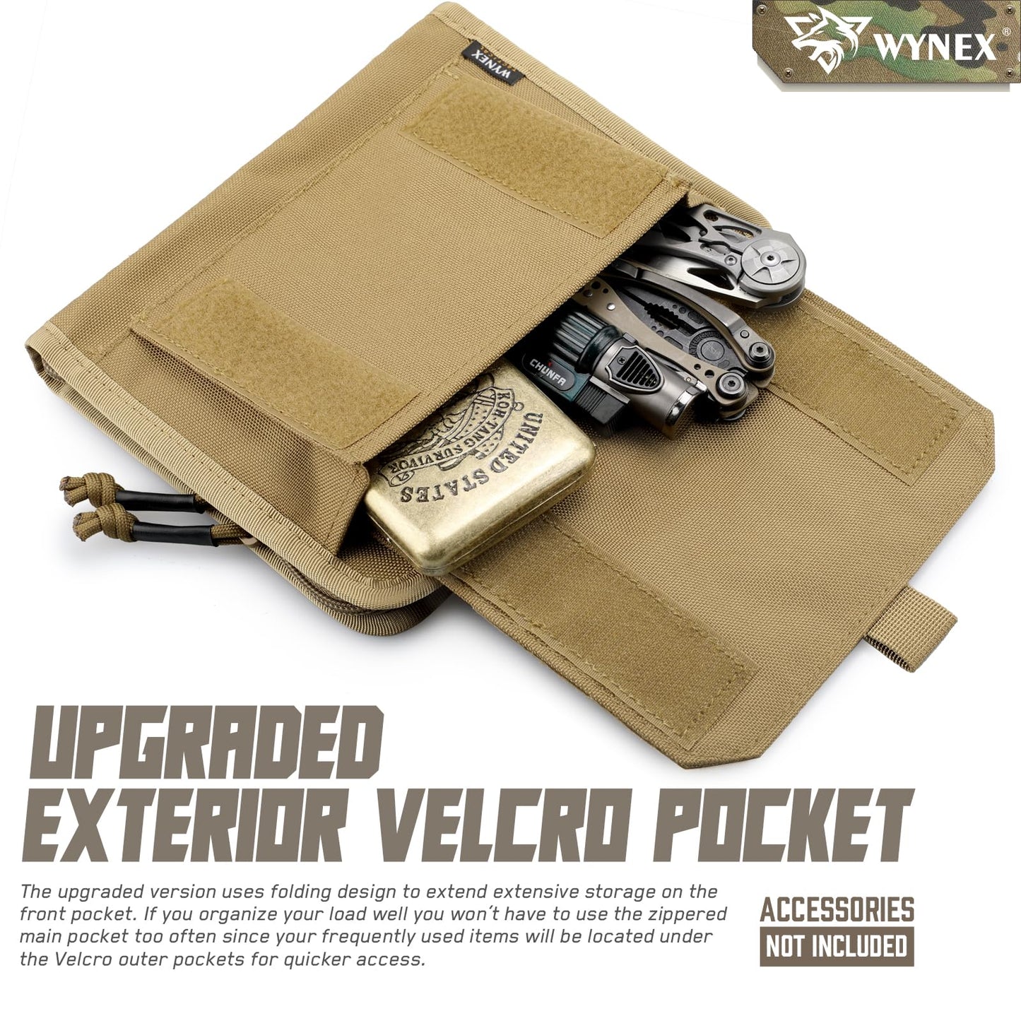 WYNEX Tactical Molle Admin Pouch, Laser-Cut, EDC Organizer Tool Pouch