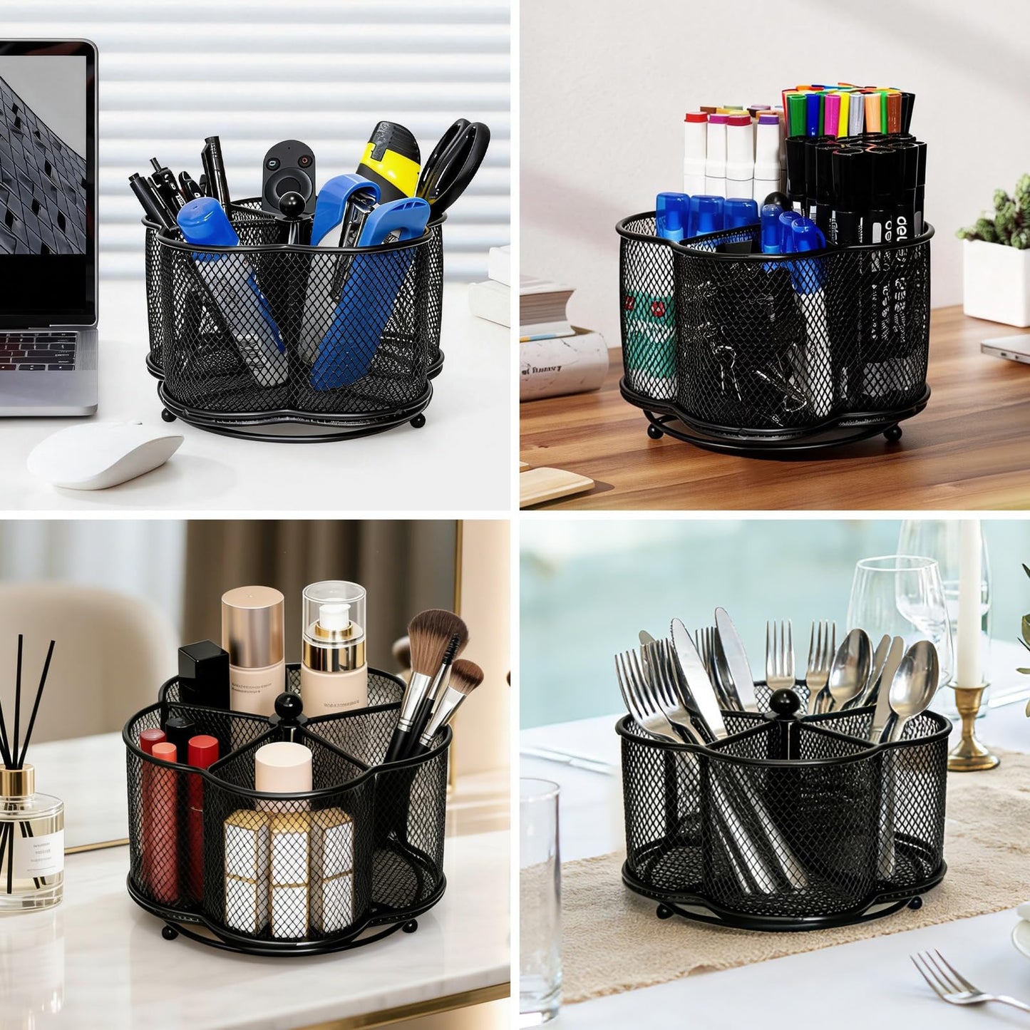 Obsoorth Pen Holder for Desk,360-Degree Rotating Pencil Organizer
