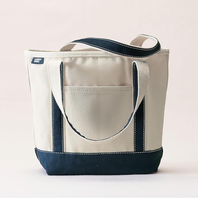 Lands' End Open Top Canvas Tote Bag