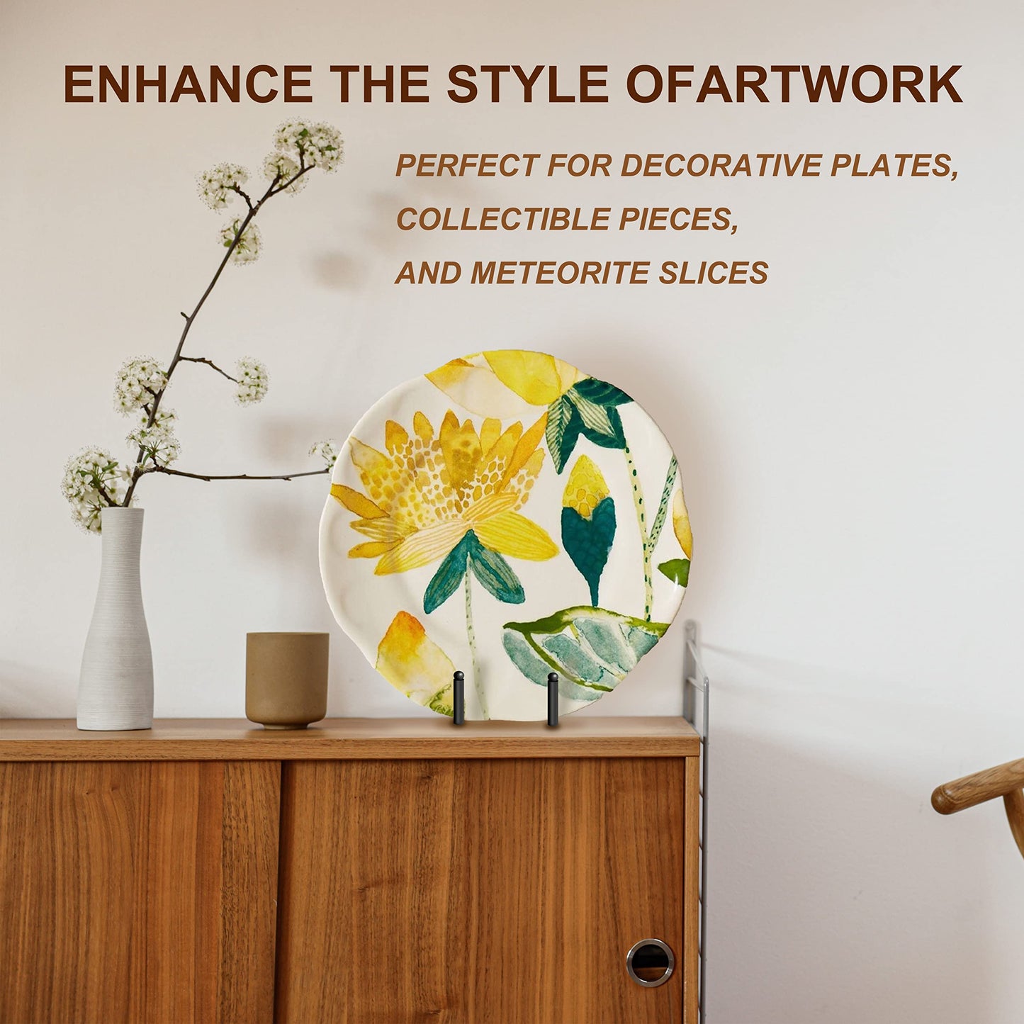 Hoewina 10 Pack 6 Inch Plate Stands for Display, Plate Holder Display Stands, Metal Frame holder stand for Book, Picture, Decorative Plate, Photo and Platter, Tabletop Art