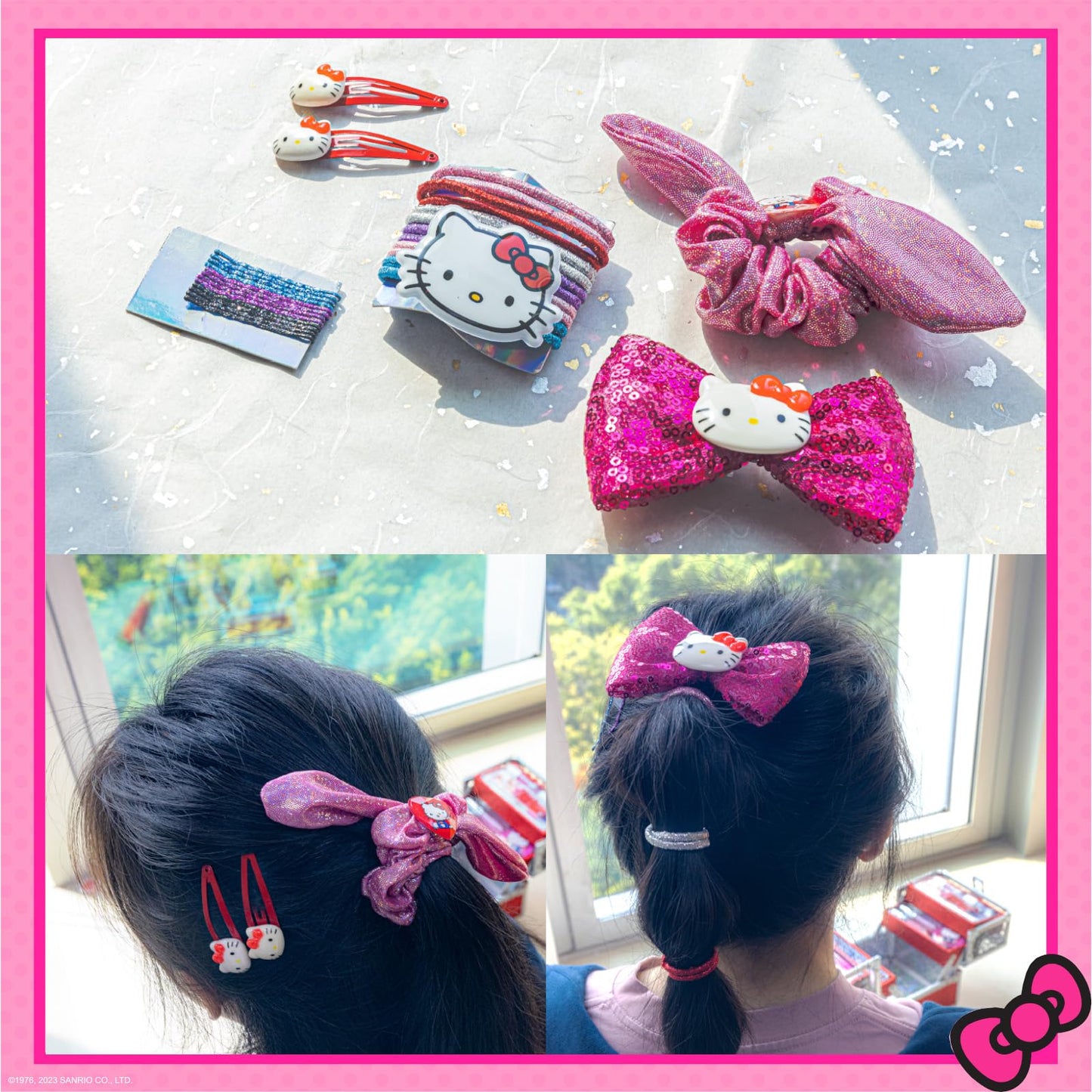 Hello Kitty Train Case Cosmetic Makeup Set Includes Lip Gloss, Eye Shimmer, Nail Polish, Hair Accessories & More! For Girls, Ages 6+ Perfect for Parties & Makeovers by Townley Girl