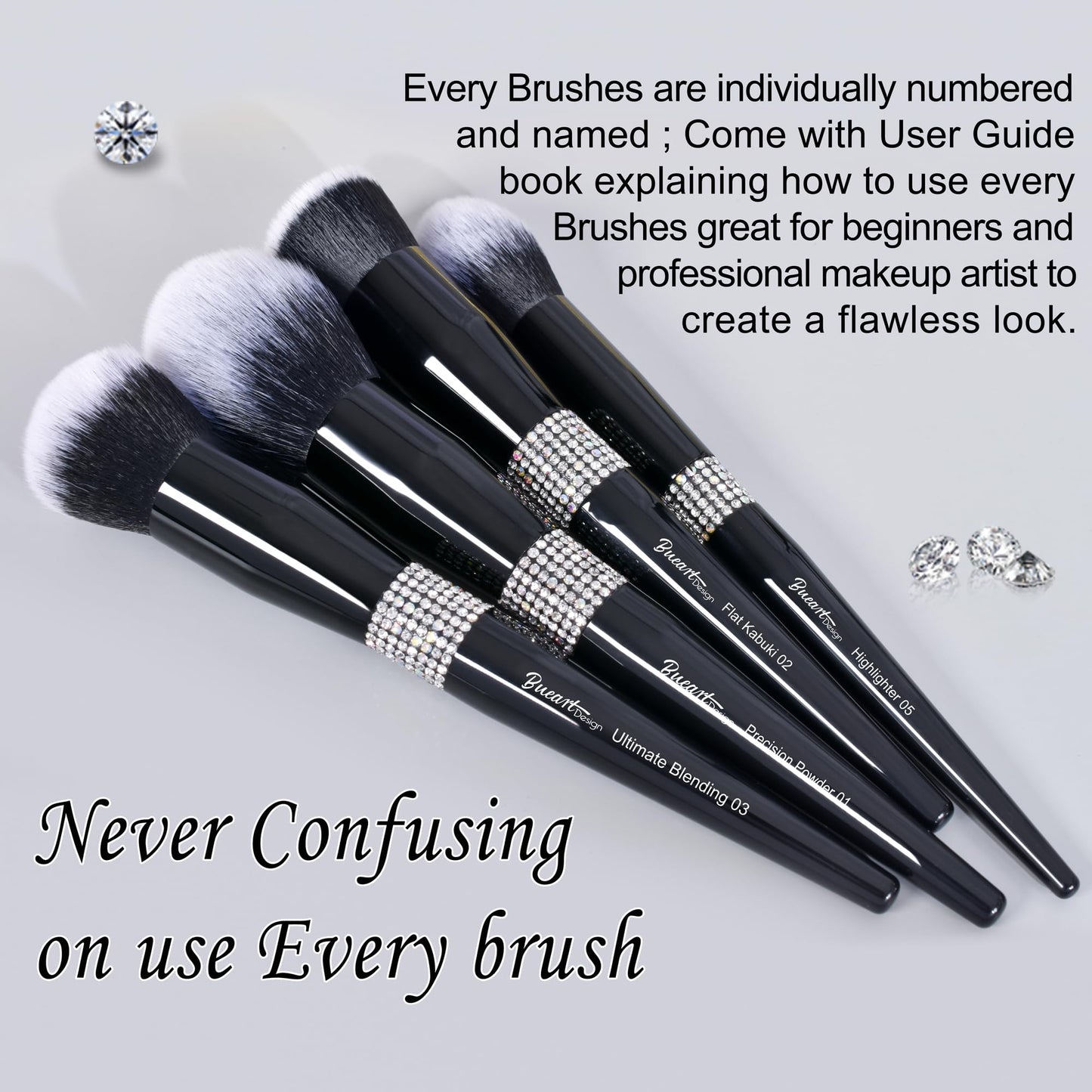 Bueart Design 16Pcs Makeup Brushes Set with Classic Holder,Premium Ultra Soft Professional Make up Brushes for Foundation,Blush,Powder,Highlighter,Contour,Eyeshadow