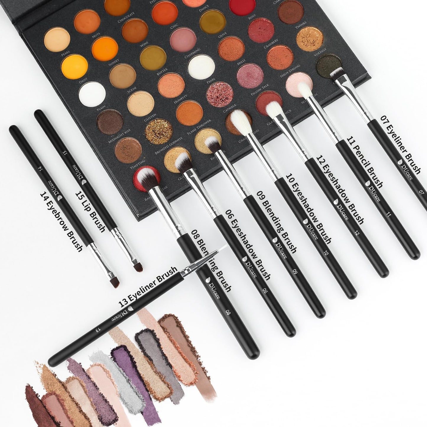 DUcare Makeup Brushes with Travel Bag 15Pcs Makeup Brush Set Kabuki Foundation Blending Blush Eyeliner Shadow Brow Concealer Brushes Kit