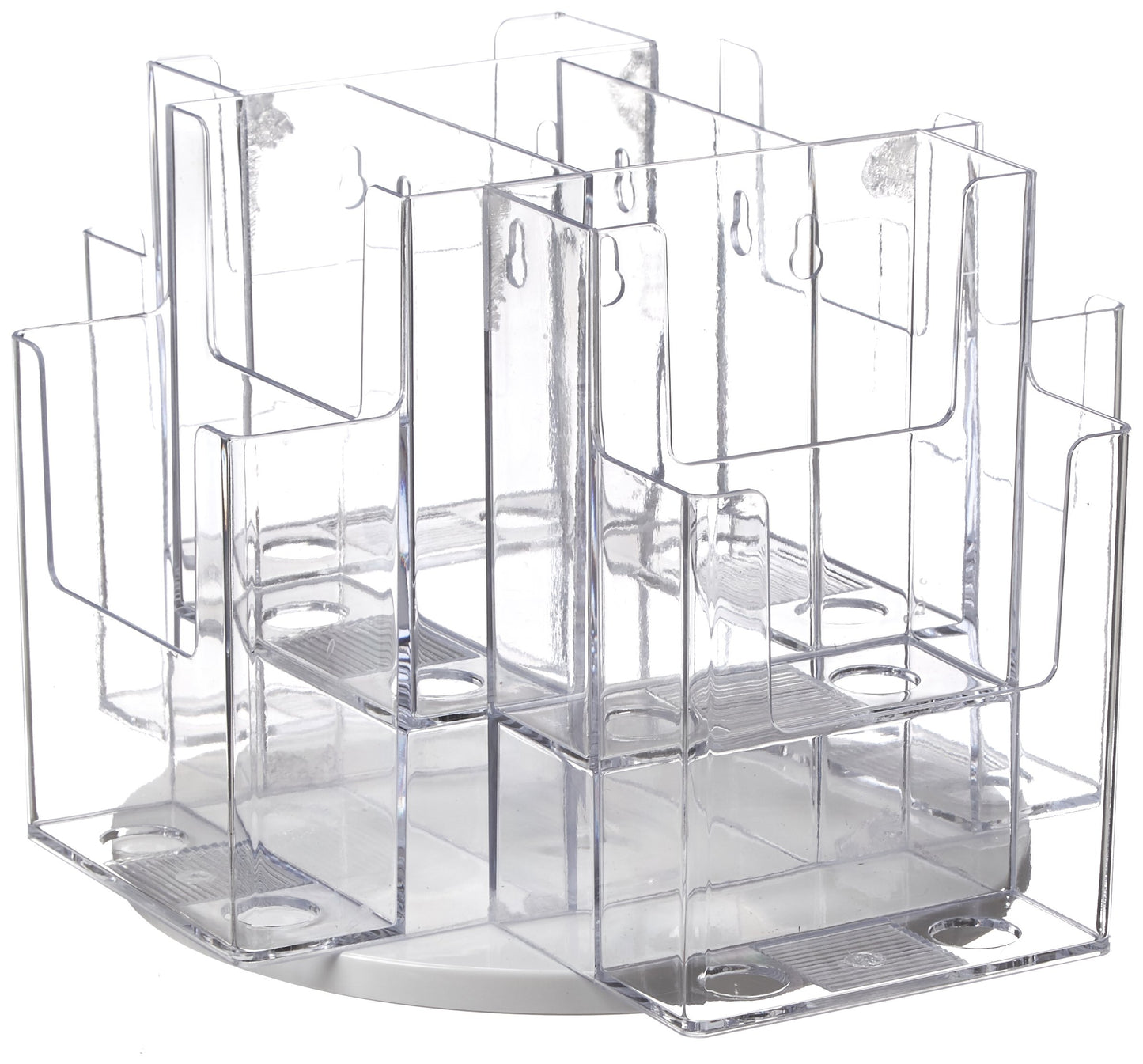 Azar Displays 252805 8-Pocket Tri-Fold Brochure Counter Display Revolves on a 9" Base