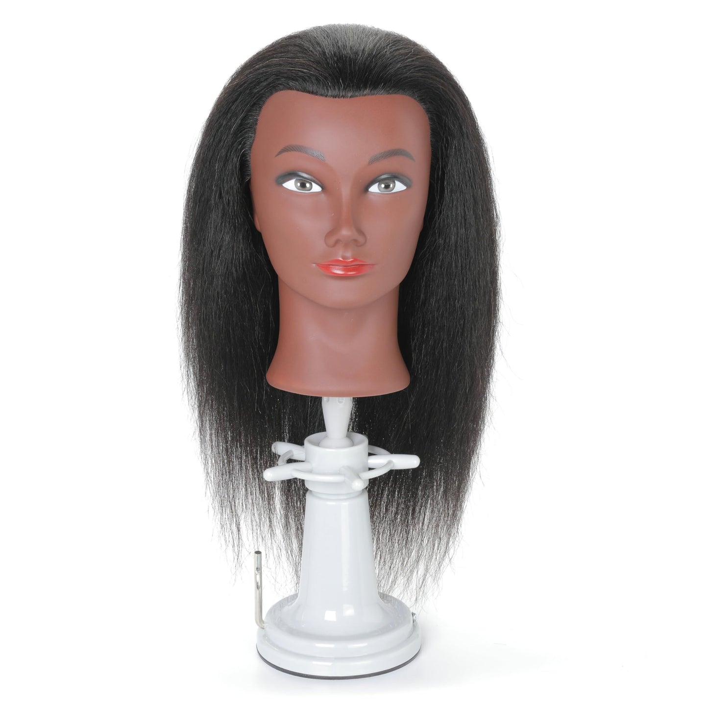 FUTAI African American Mannequin Head 100% Real Human Hair Manikin Doll Style Head for Practice Braiding Styling Cosmetology Training with Stand