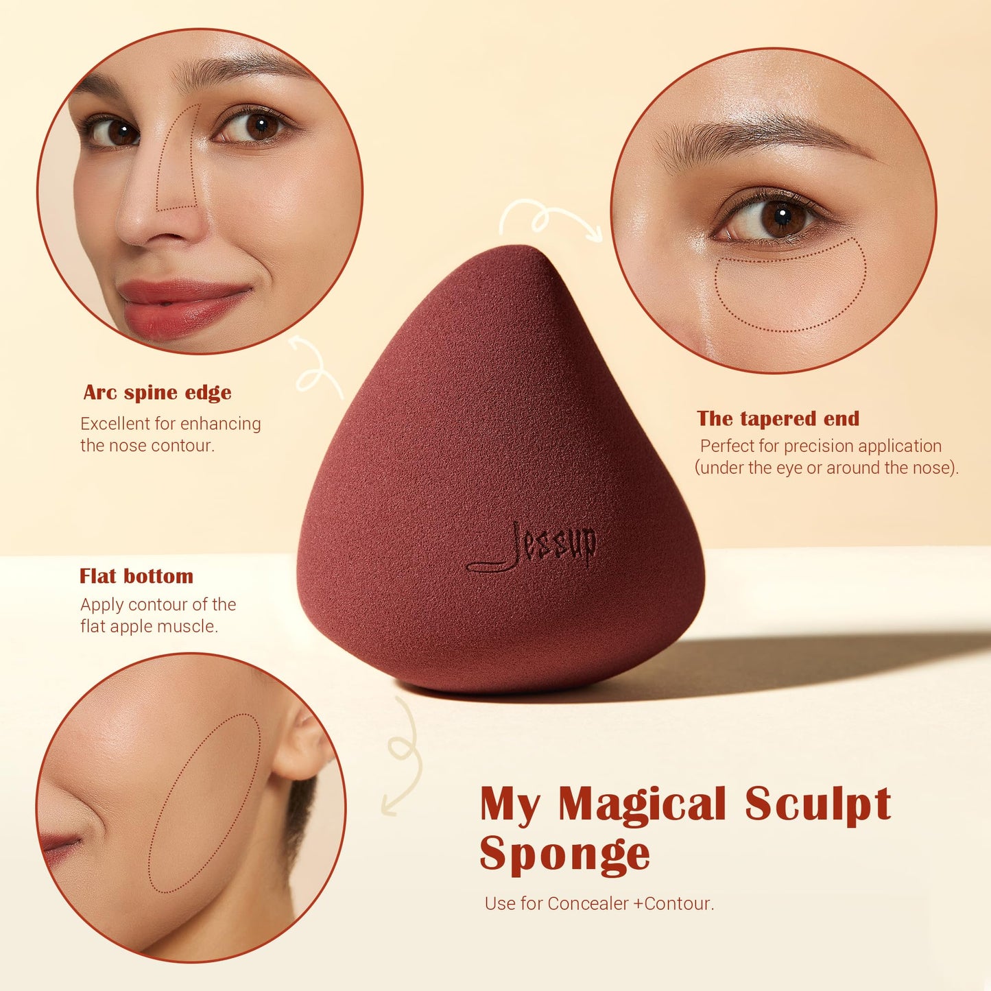 Jessup Vegan Makeup Brushes Set T327 with Makeup Sponge SP013