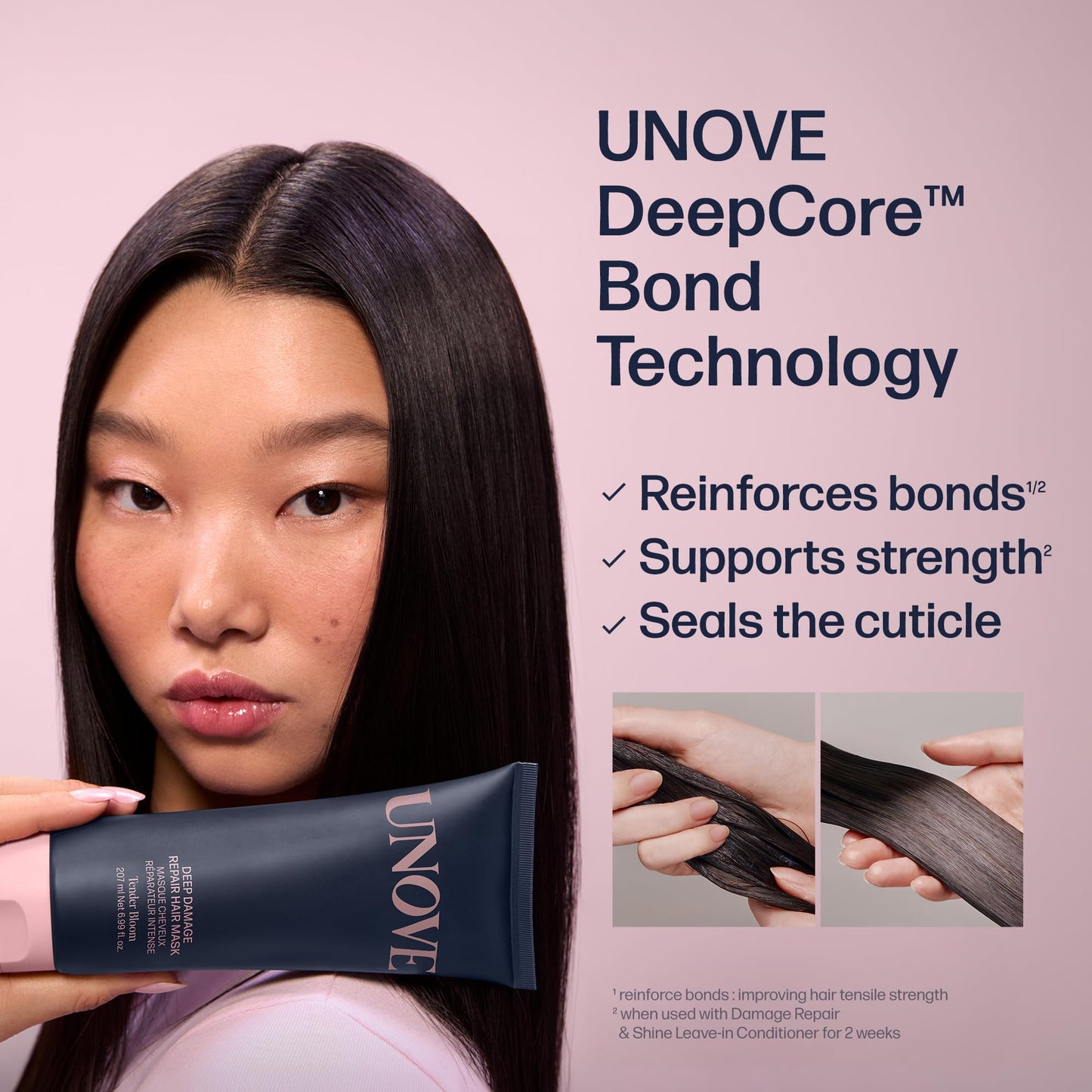 UNOVE Deep Damage Repair Hair Mask - Protein Hair Treatment & Hair Mask for Damaged Hair | Deep Conditioning & Keratin Hair Mask for Dry, Frizzy Hair | Korean Hair Care | Tender Bloom, 10.82 fl oz