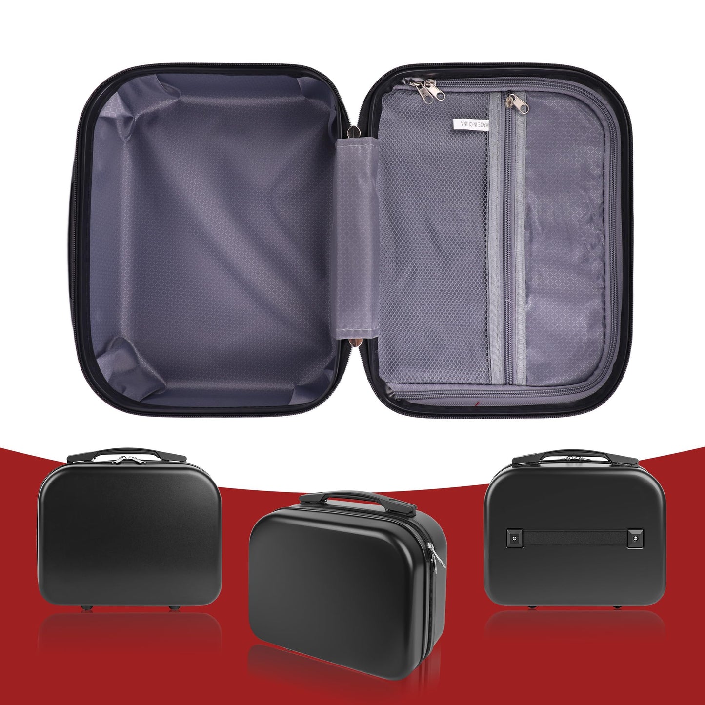 Yoanlayr Portable Makeup Case 14inch Cosmetic Case Travel Toiletry Hand Luggage Carrying Case