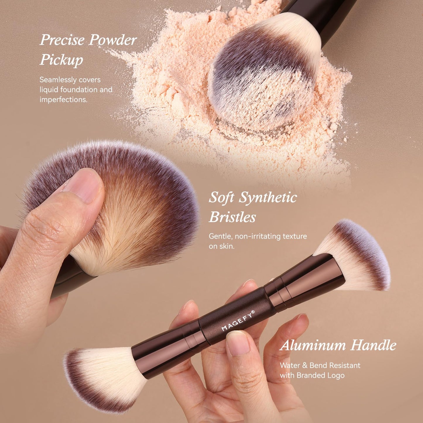 MAGEFY Makeup Brushes 22-in-12 Professional Makeup Brush Set Double-End Make Up Brushes for Powder Concealers Eye Shadows Blush with Gift Box