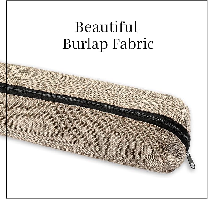 Novel Box Burlap Faux Leather Bangle/Bracelet/Watch Roll 12.25x3x3 Inches with Matching Zipper Pouch - Portable Organizer Pouch with Removable Roll Insert for Travel, Retail & Personal Use