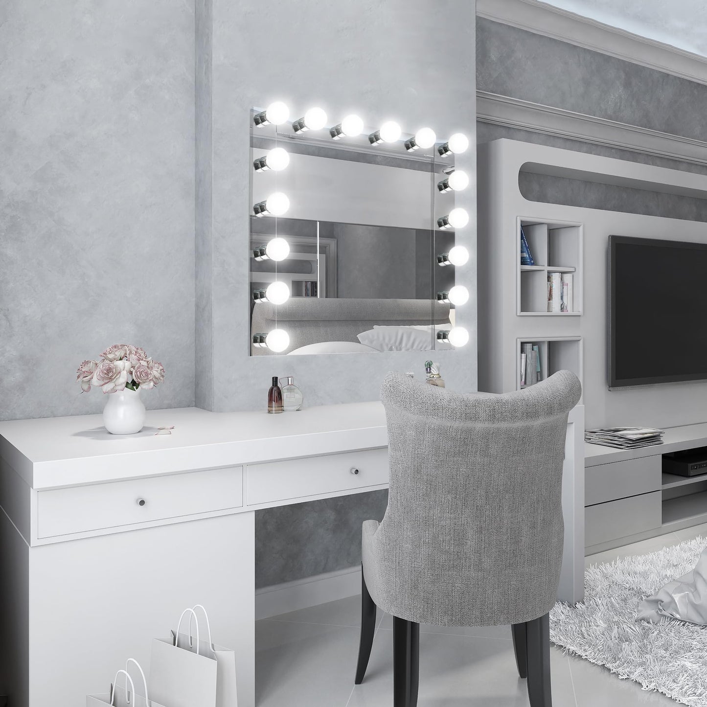 Design House Vanity Lights, 6 Linear Lights, Dimmable, Horizontal or Vertical Use, Uses (6) 60W Bulbs, For Bathroom/Makeup Vanity, Polished Chrome, 36.0 in. L x 4.33 in. H x 2.0 in. D, 500942